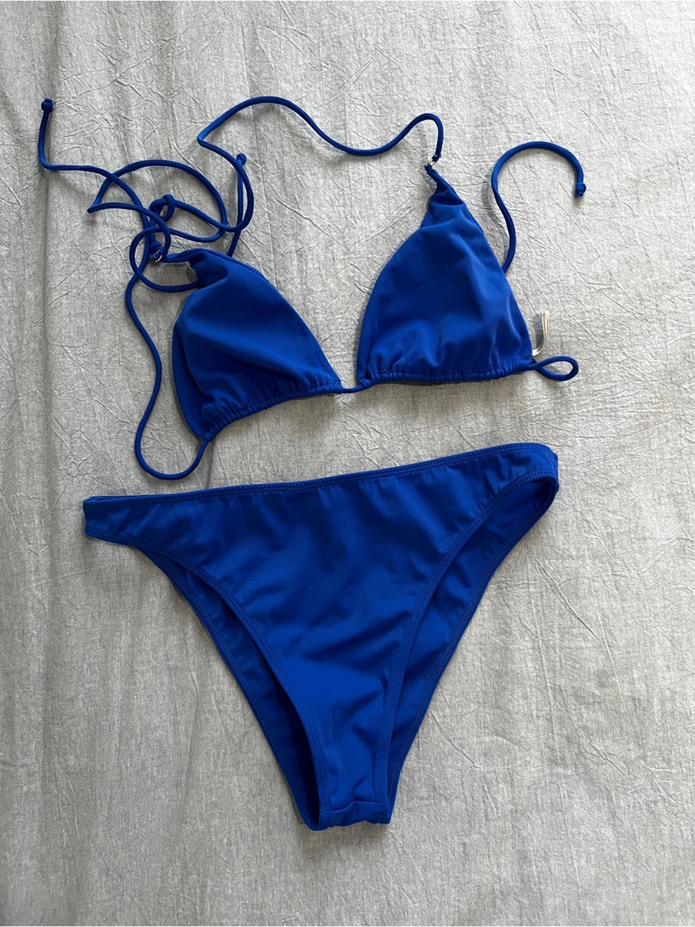 Gooseberry Blue Triangle String Bikini Set - Women's Swim Bikini